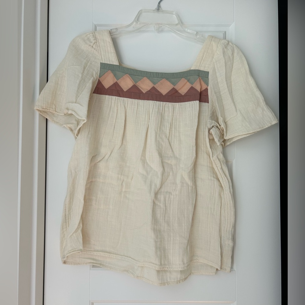 Madewell Cream Cotton Gauze Blouse